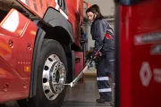 Mechanics in a Renault Trucks workshop